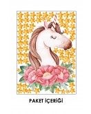 Çiçekli Unicorn Duvar Sticker