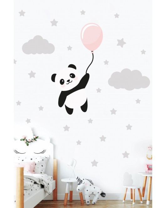 Uçan Panda Duvar Sticker