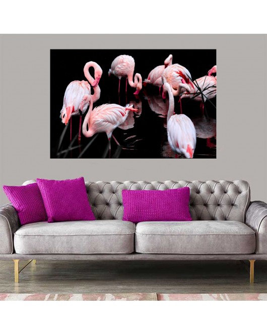 Dekoratif Baskı Flamingo Kanvas Tablo