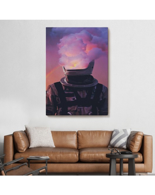 Beyni Yakılan Astronot Kanvas Tablo, Gerçeküstü Pop Art Kanvas Tablo-5214