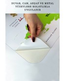 Türkçe Dünya ve Türkiye Haritası Ülke Bayraklı Çocuk ve Genç Odası Duvar Sticker-60x105-3882bayrak