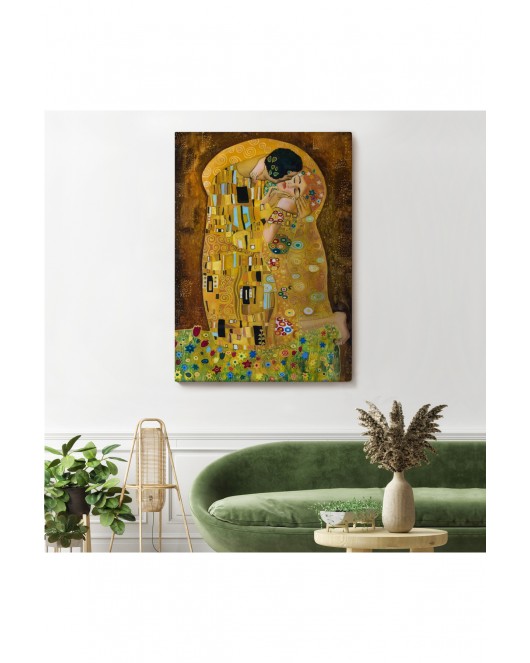 Gustav Klimt'in The Kiss İsimli Eseri Kanvas Tablo-5128