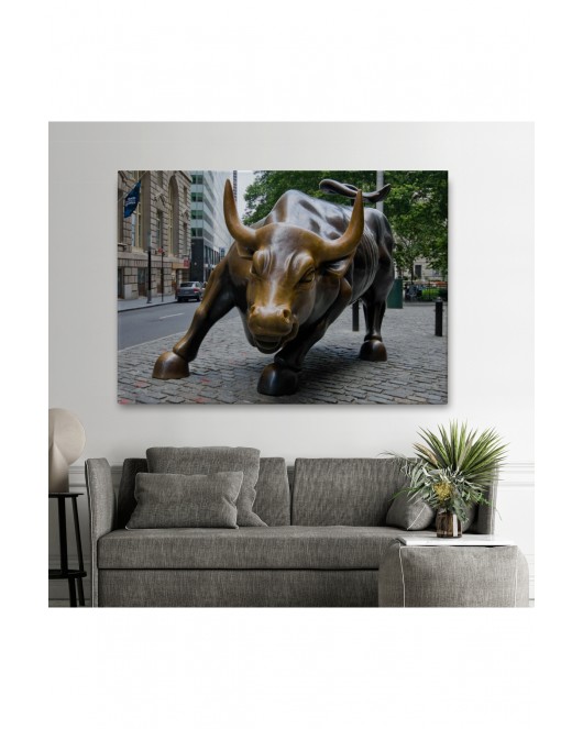 New York Boğa Heykeli Kanvas Tablo / Charging Bull-5160