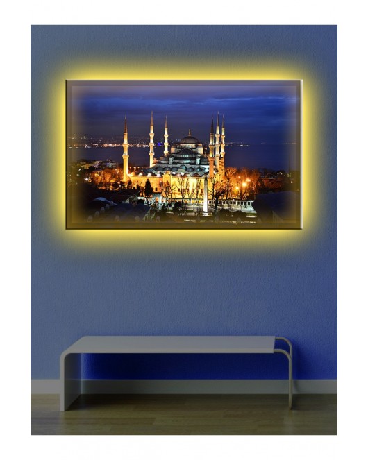 Led Işıklı Camii Gece Görünümlü