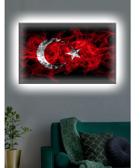 Led Işıklı Türk Bayrağı (kırmızı beyaz)