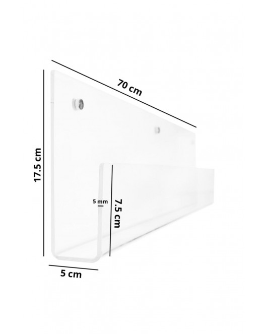 PLEKSİ RAF KİTAPLIK 70 CM 3 ADET