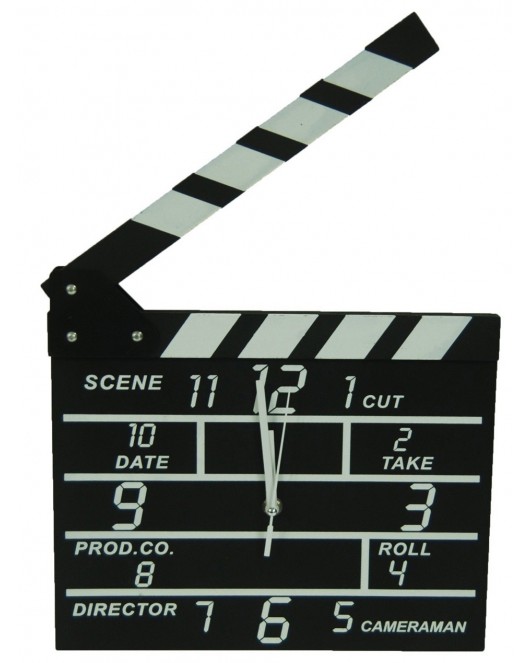 Clapperboard Clock Analog Klaket duvar Saati