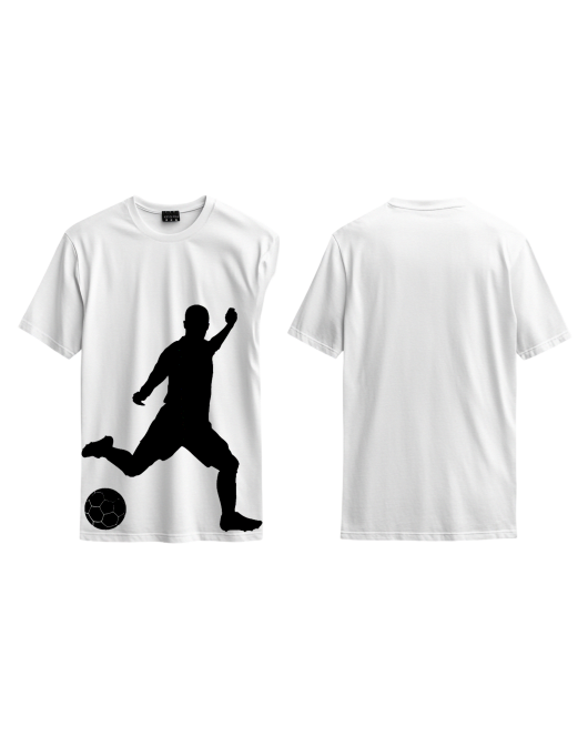 Futbolcu ve Futbol topu Baskılı Tişört Tasarım T-shirt