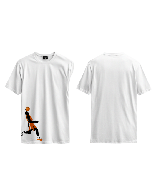 Turuncu Basketballcu Baskılı Tasarım T-shirt