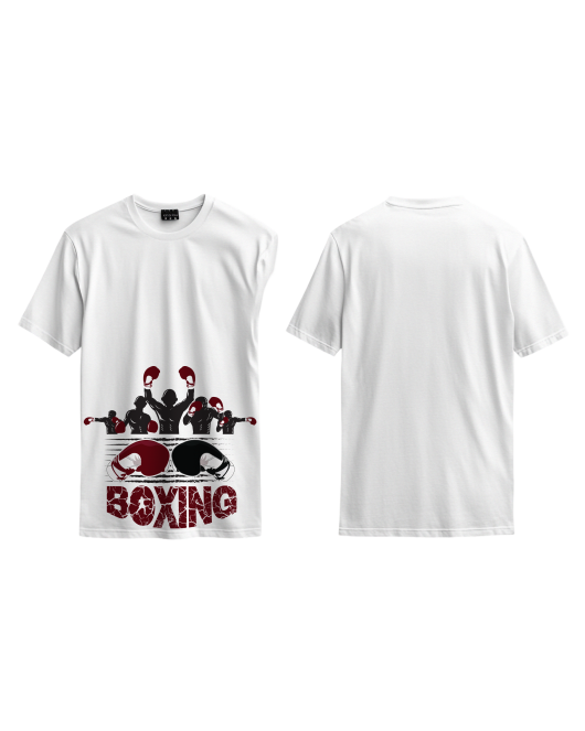 Boxing Yazılı Boksörler ve Boks Rldivenleri Tasarım Baskılı Oversize Tişört